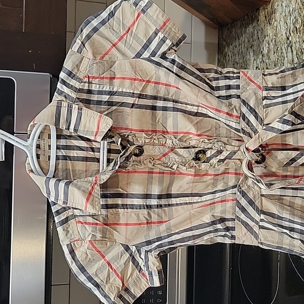 Burberry classic print button up dress